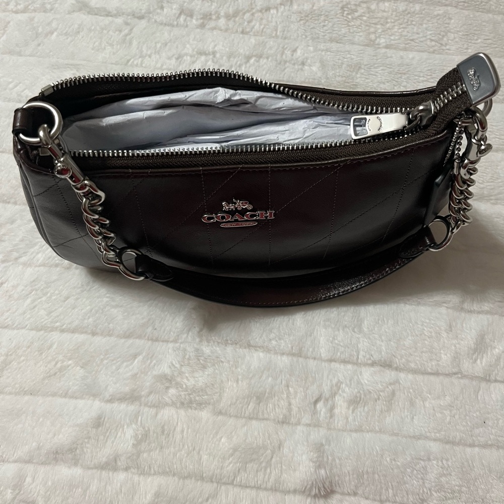 Coach Teri silver and maple quilted shoulder bag - Picture 6 of 7